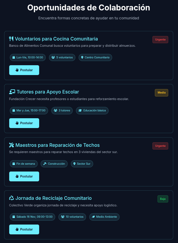 Plataforma de Voluntariado